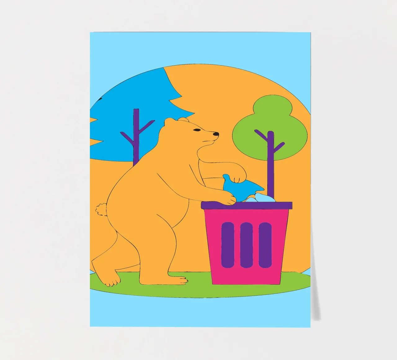 Bär wirft Müll Stickerbogen von OUR SHOP