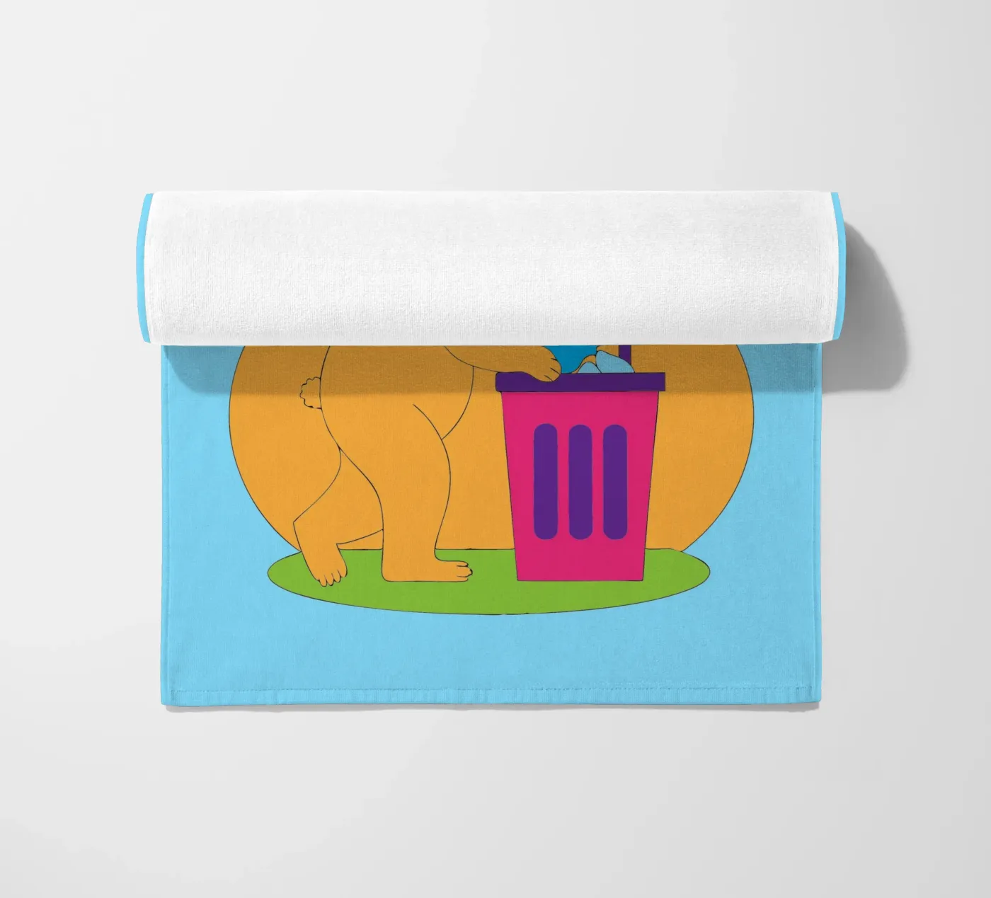 L'ours jette des ordures serviette de plage de OUR SHOP