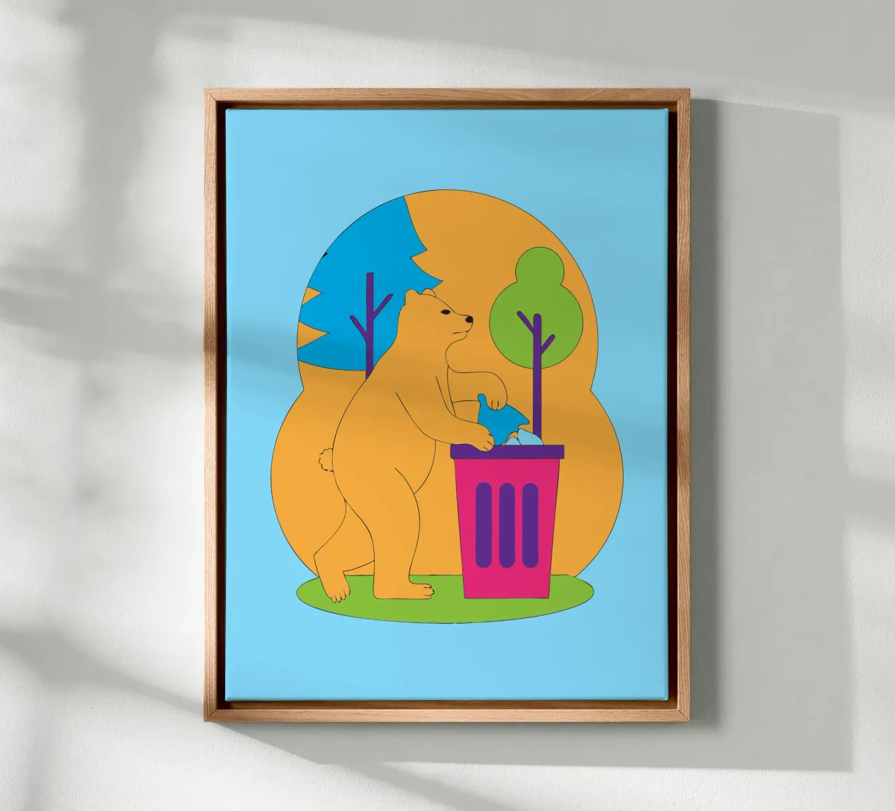 L'orso getta la spazzatura tela da OUR SHOP