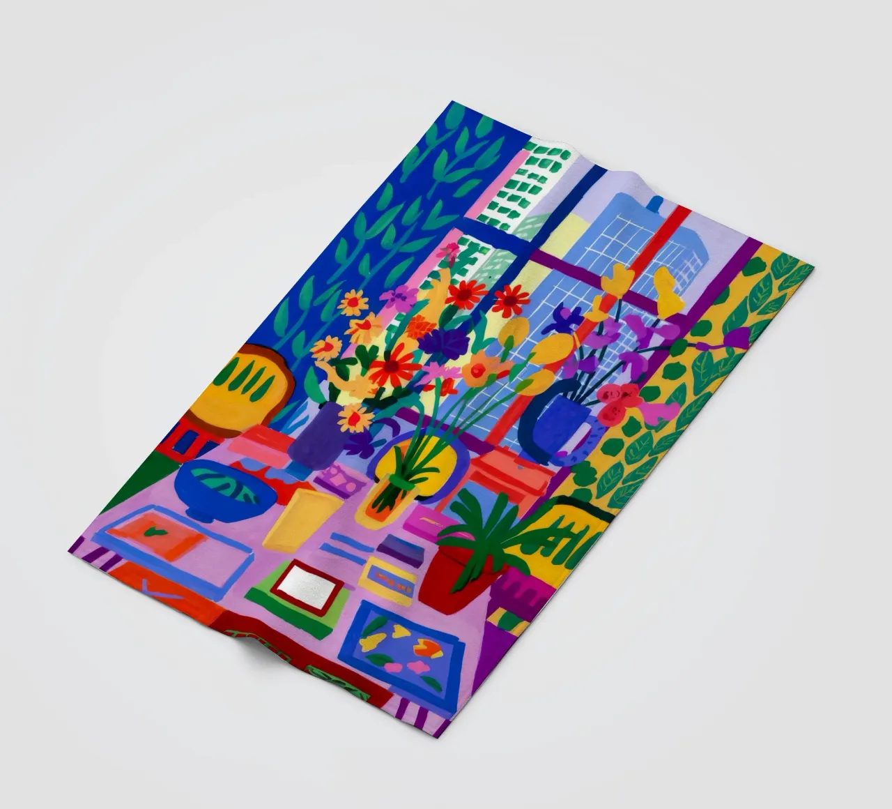 Urban Bloom Window fleece blanket by Lumi Eyes