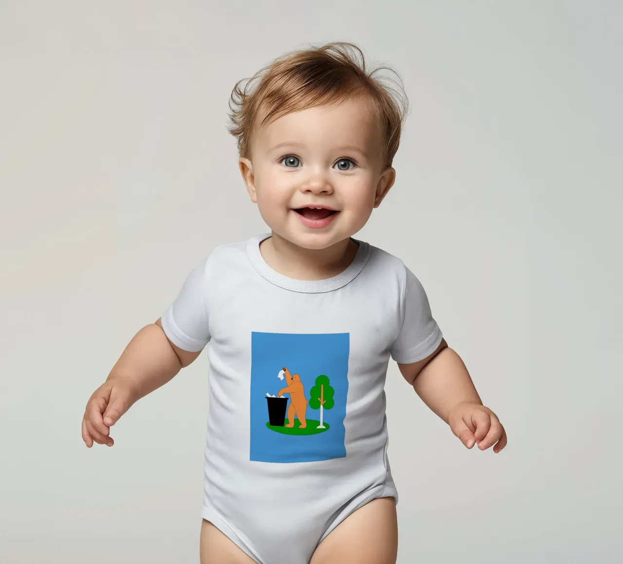 L'orso getta la spazzatura body neonato maniche corte da OUR SHOP