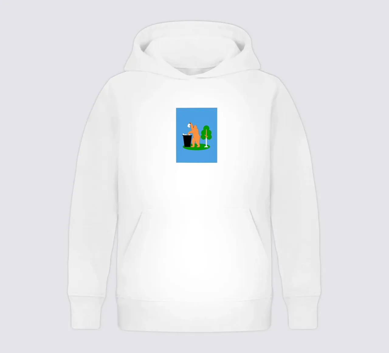 L'orso getta la spazzatura felpa bambino con cappuccio da OUR SHOP