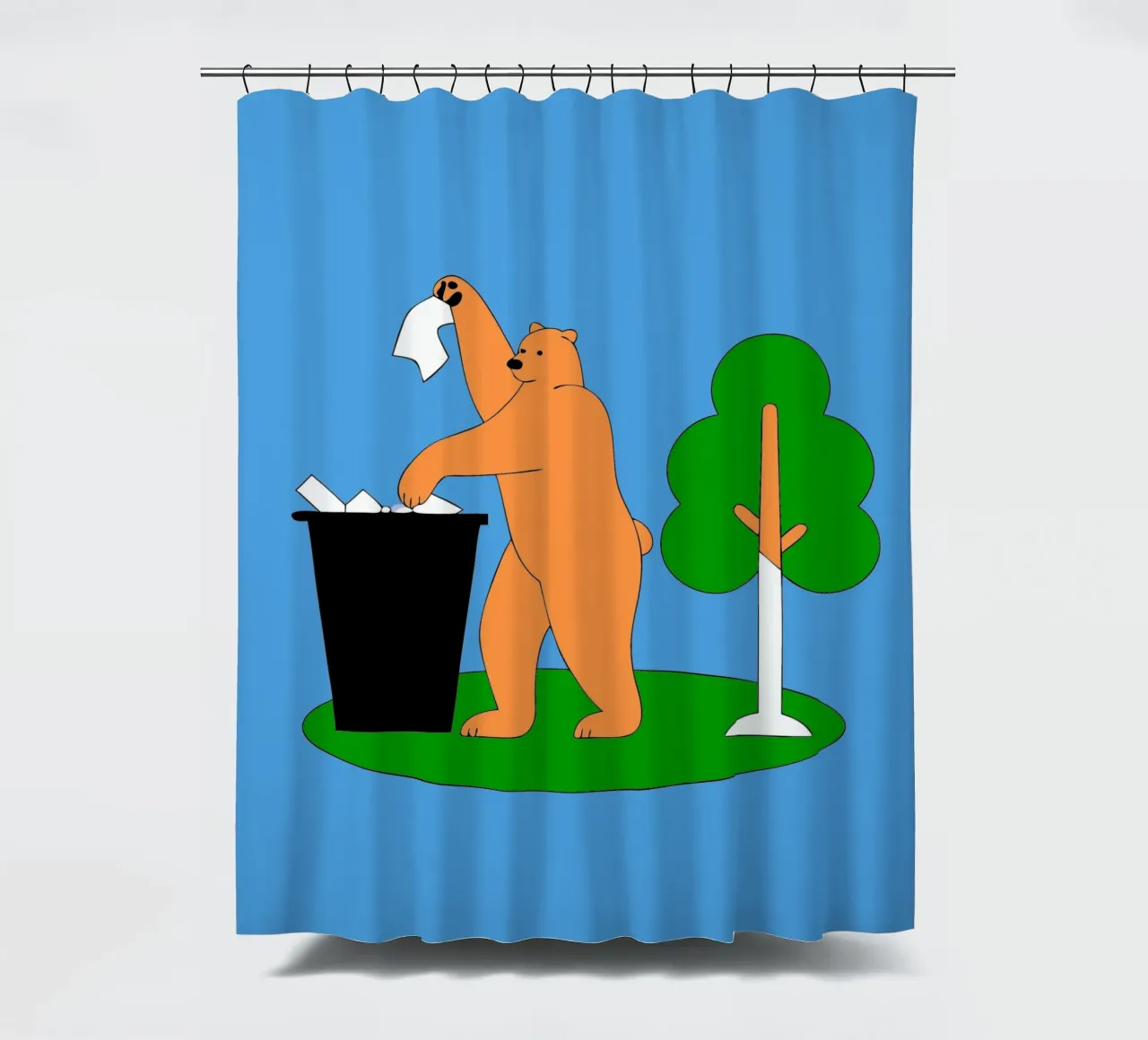 L'orso getta la spazzatura tenda da doccia da OUR SHOP