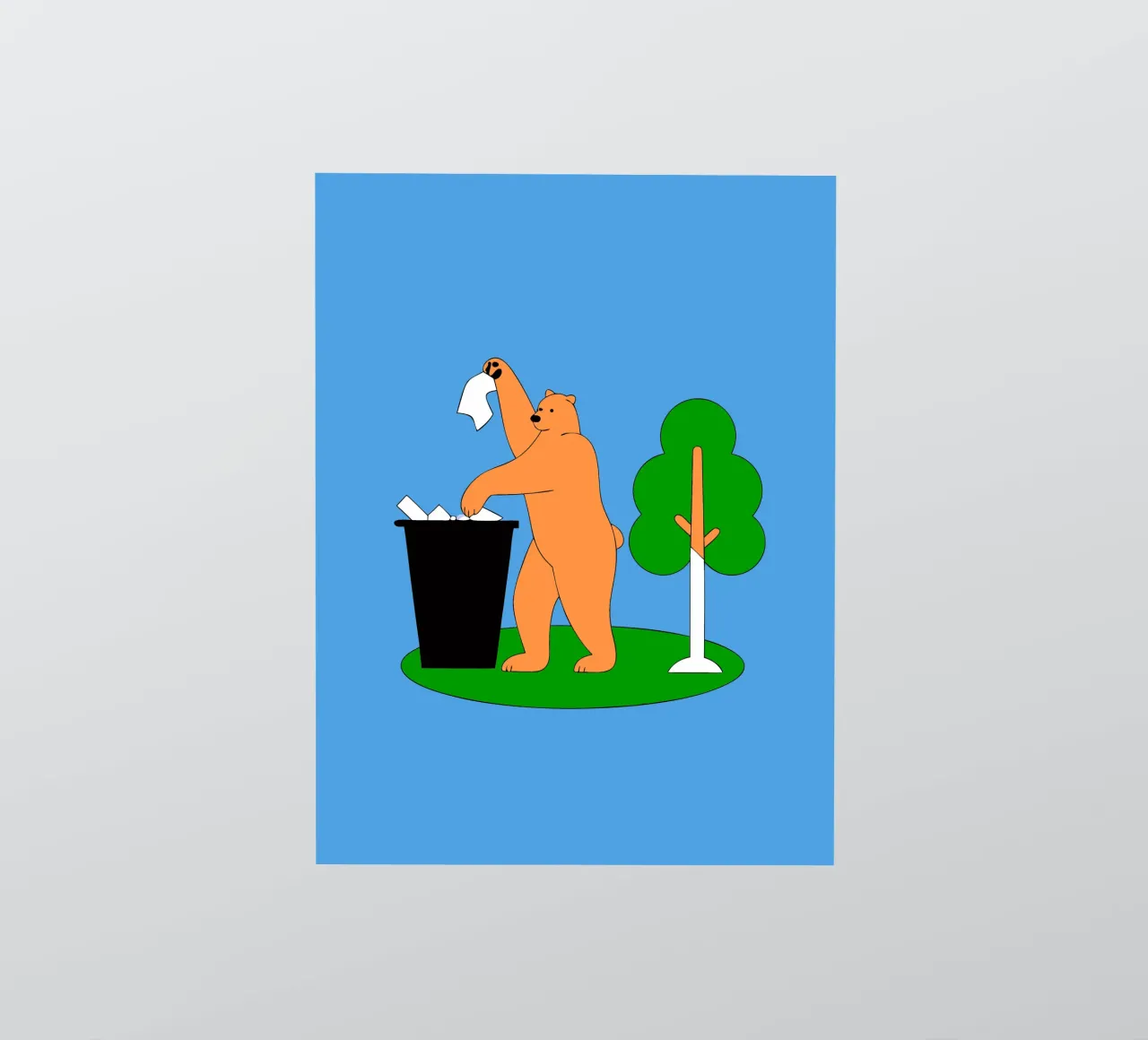 L'orso getta la spazzatura adesivo da OUR SHOP