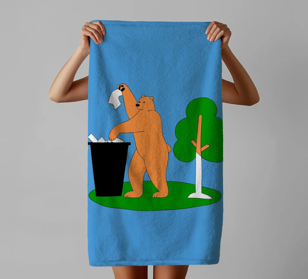 L'orso getta la spazzatura asciugamano da bagno da OUR SHOP
