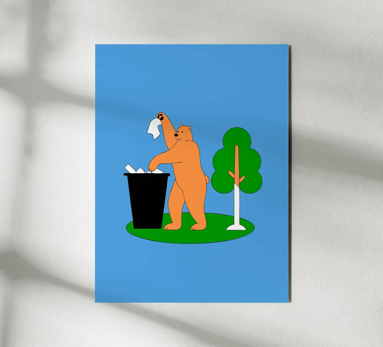 L'orso getta la spazzatura alluminio dibond da OUR SHOP