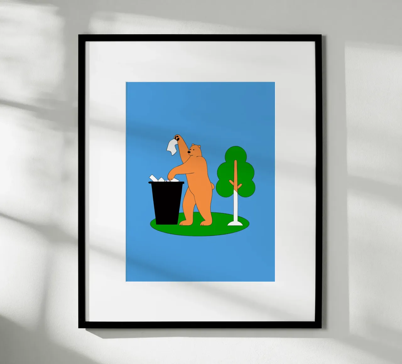 Bear Throws Trash poster by OUR SHOP
