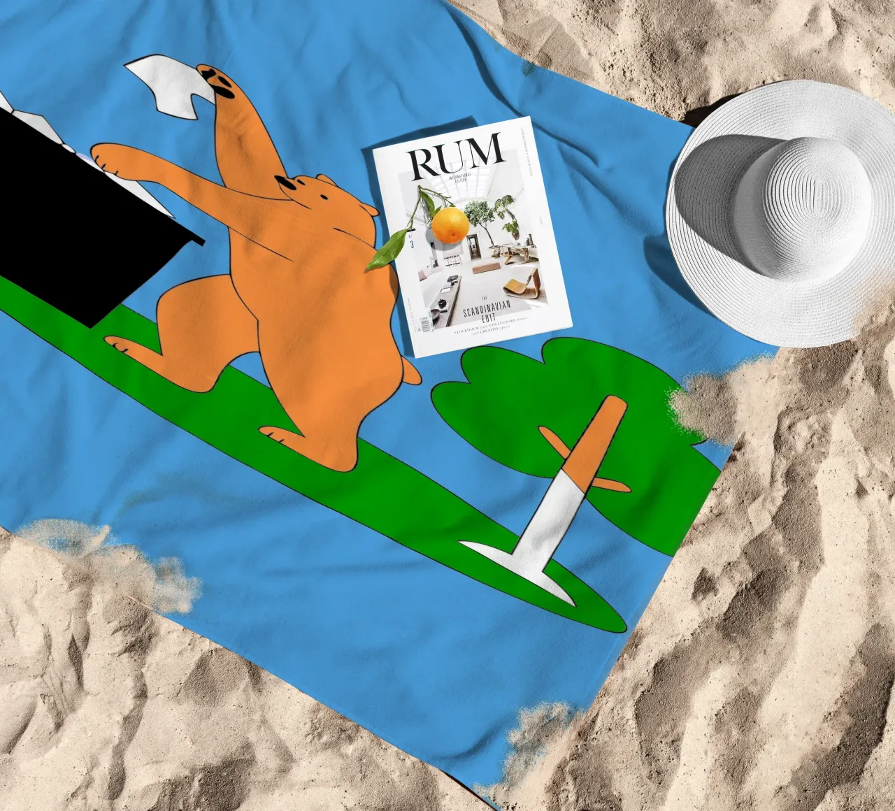 L'orso getta la spazzatura telo mare da OUR SHOP