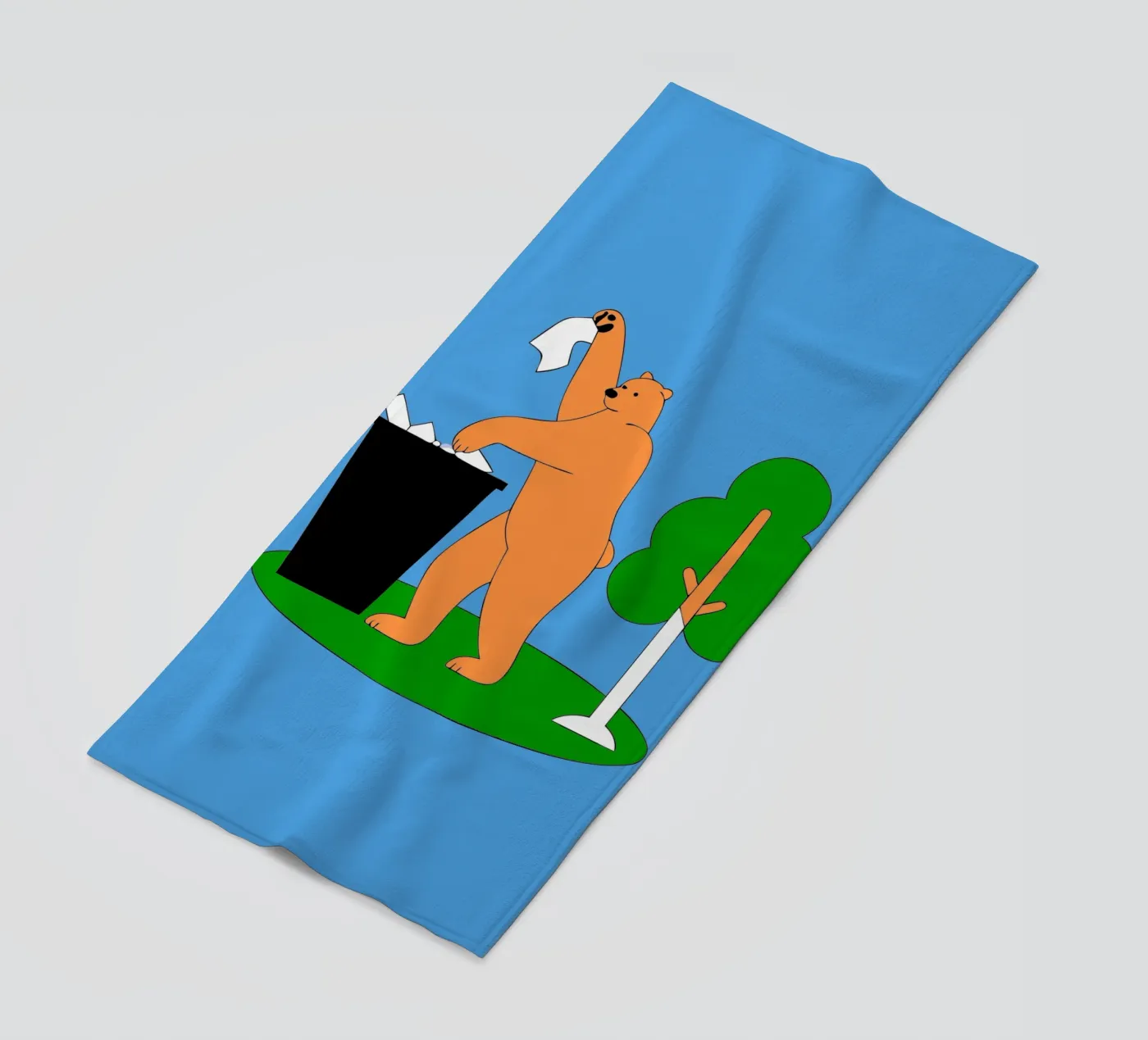 Bear Throws Trash beach towel by OUR SHOP