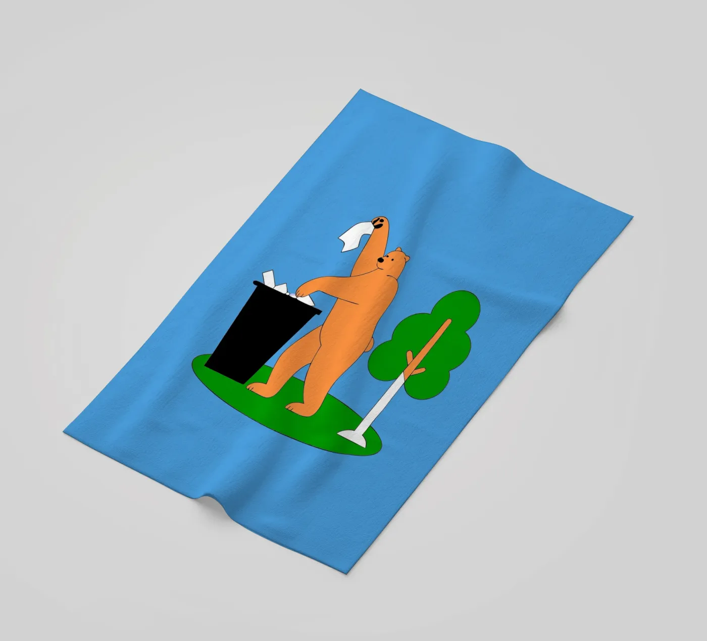 Bear Throws Trash beach towel by OUR SHOP