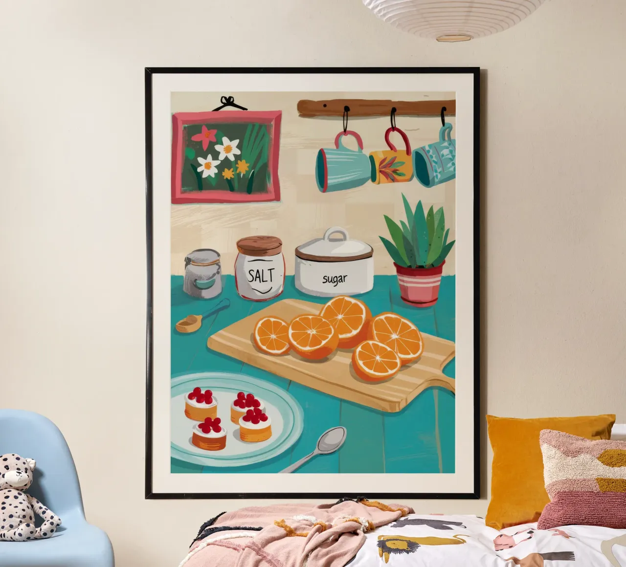 Crema spalmabile alle zeste del mattino poster con telaio in legno da Lumi Eyes