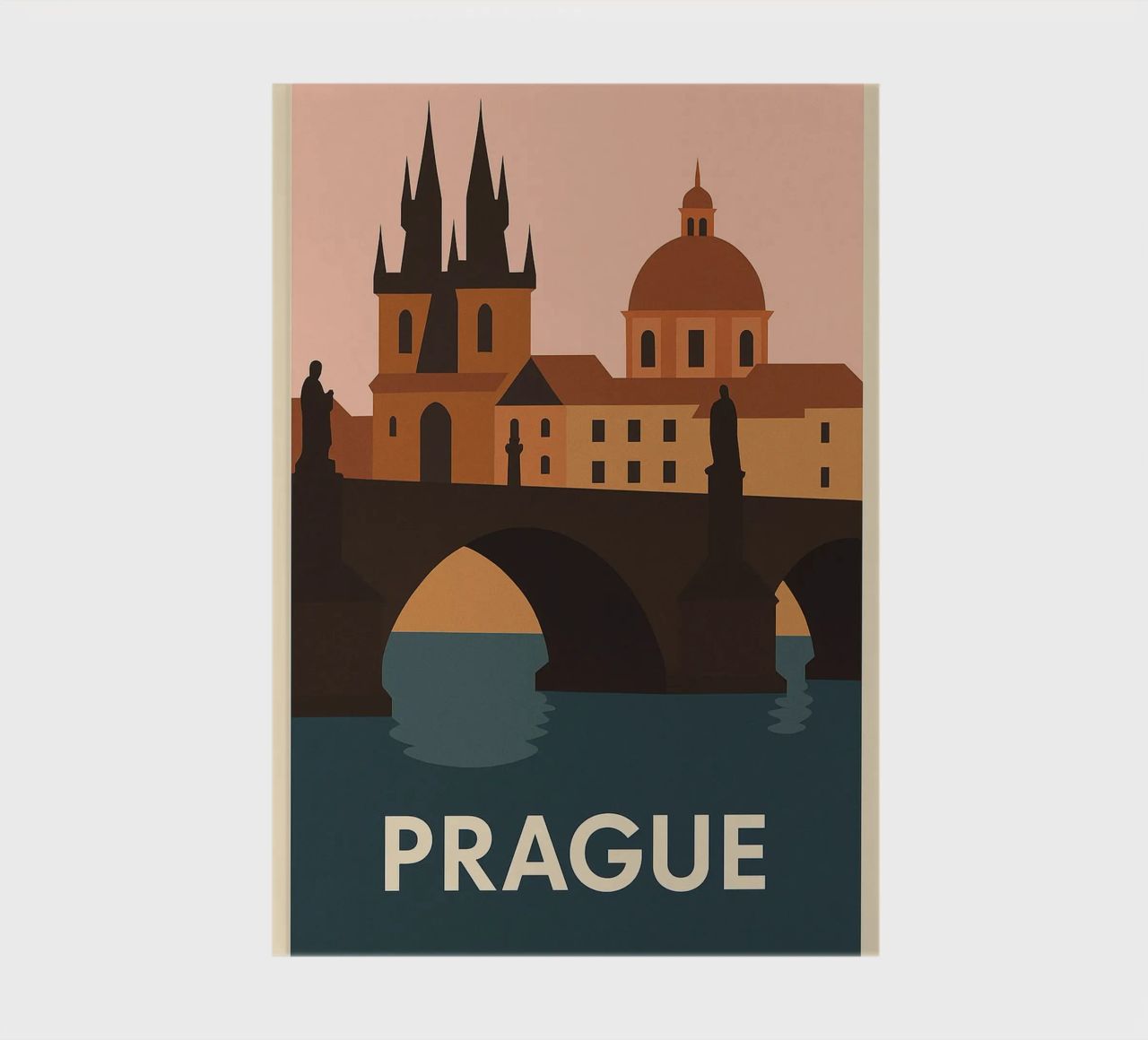 Prague - The bridge of frozen time notebook by JETLAG | affiches voyage