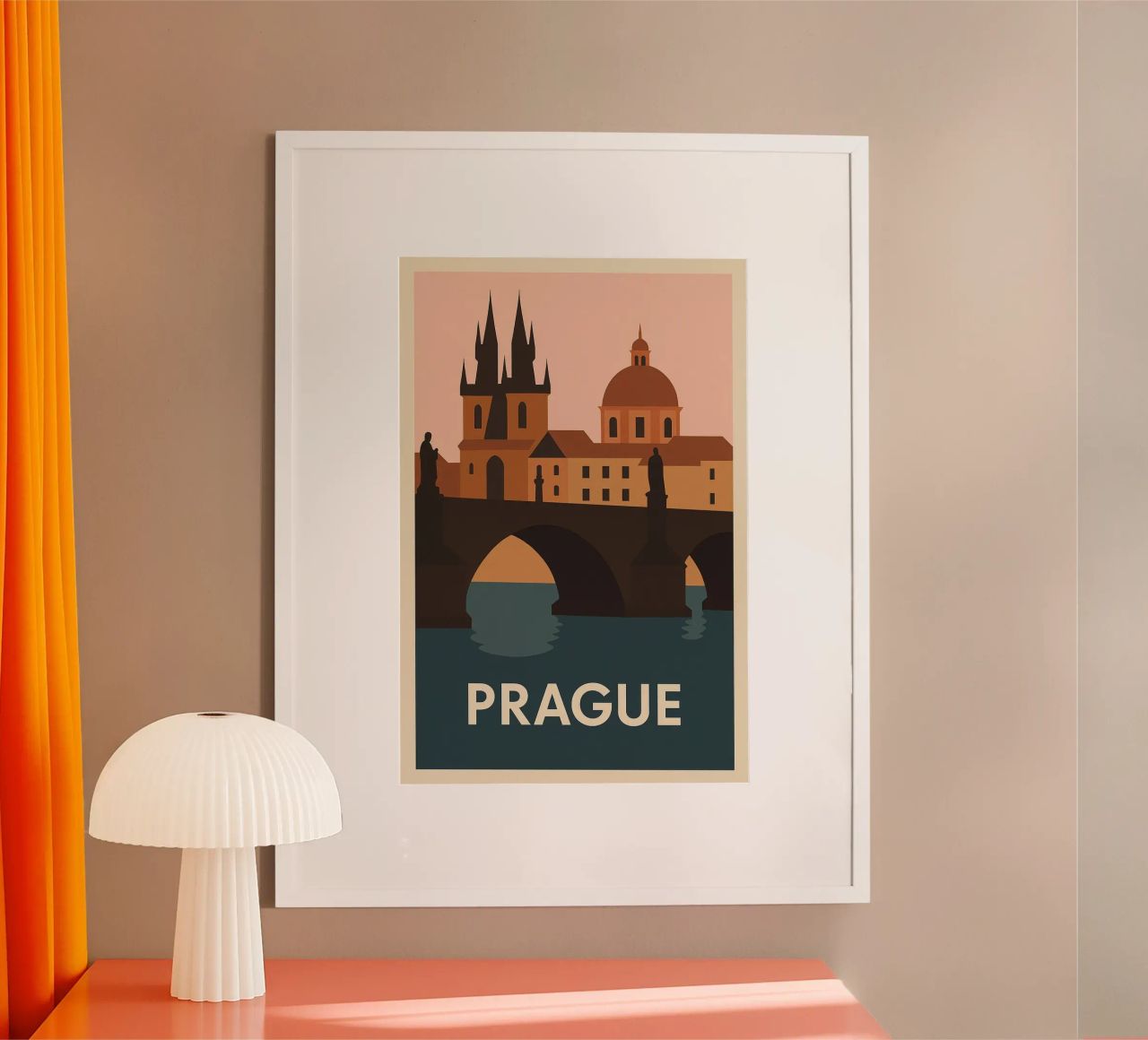 Prague - The bridge of frozen time poster by JETLAG | affiches voyage
