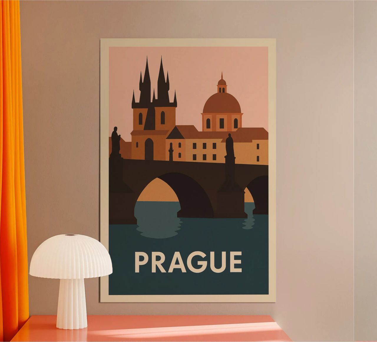 Prague - The bridge of frozen time poster by JETLAG | affiches voyage