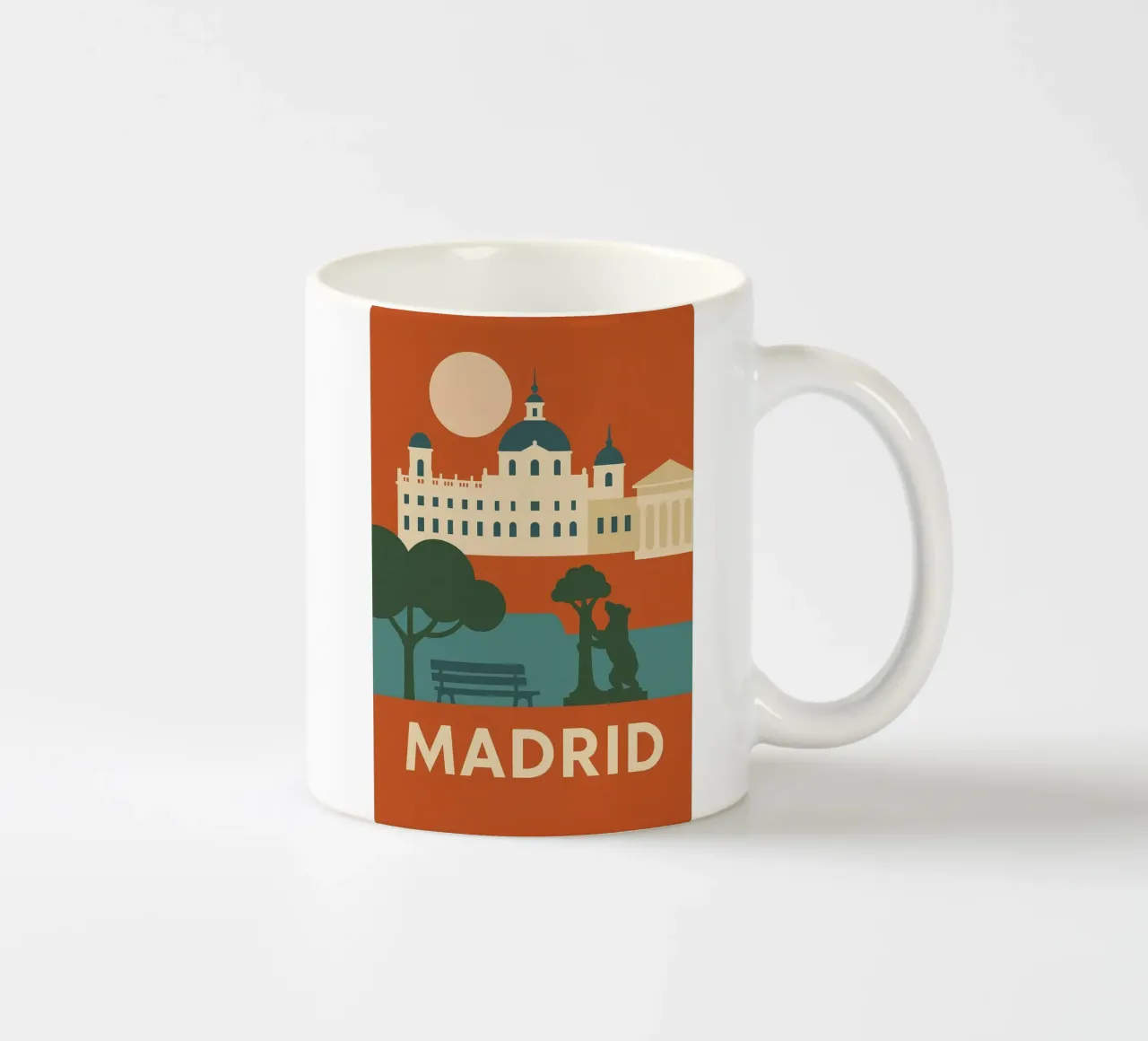 Madrid - Il sole reale e l'arte di vivere tazza in ceramica da JETLAG | affiches voyage