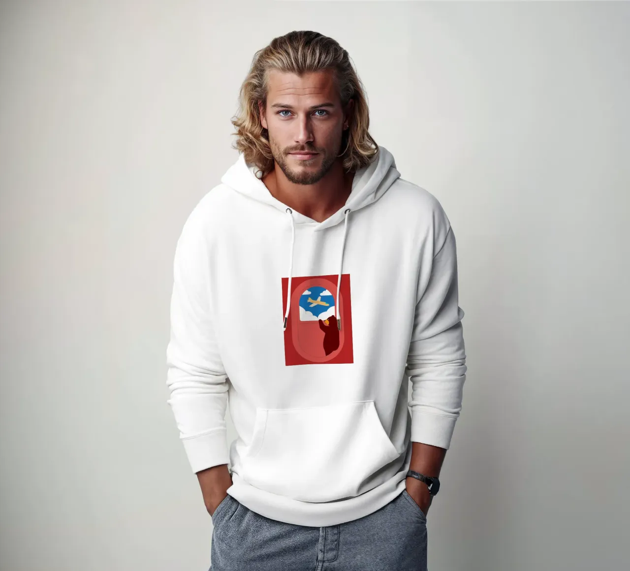 Orso su un aereo felpa con cappuccio da OUR SHOP