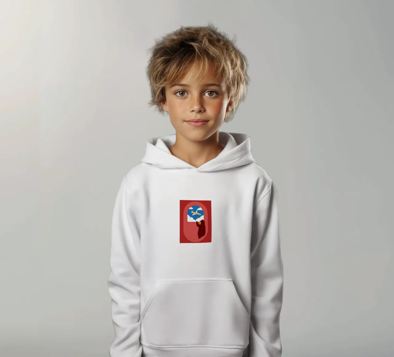 Orso su un aereo felpa bambino con cappuccio da OUR SHOP