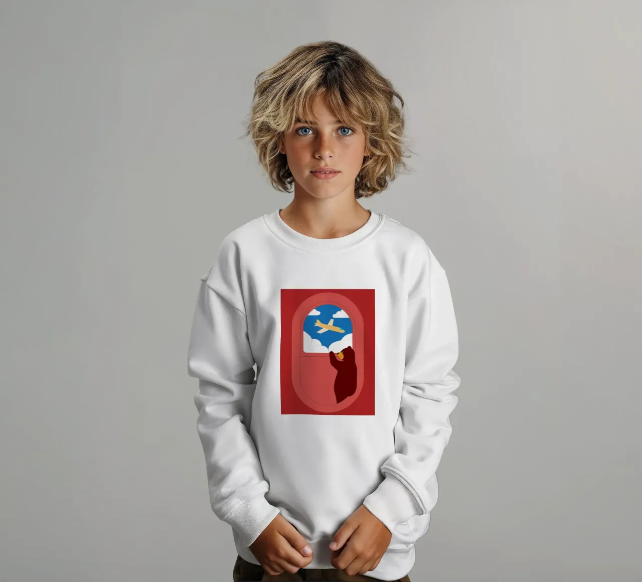 Orso su un aereo felpa bambino da OUR SHOP