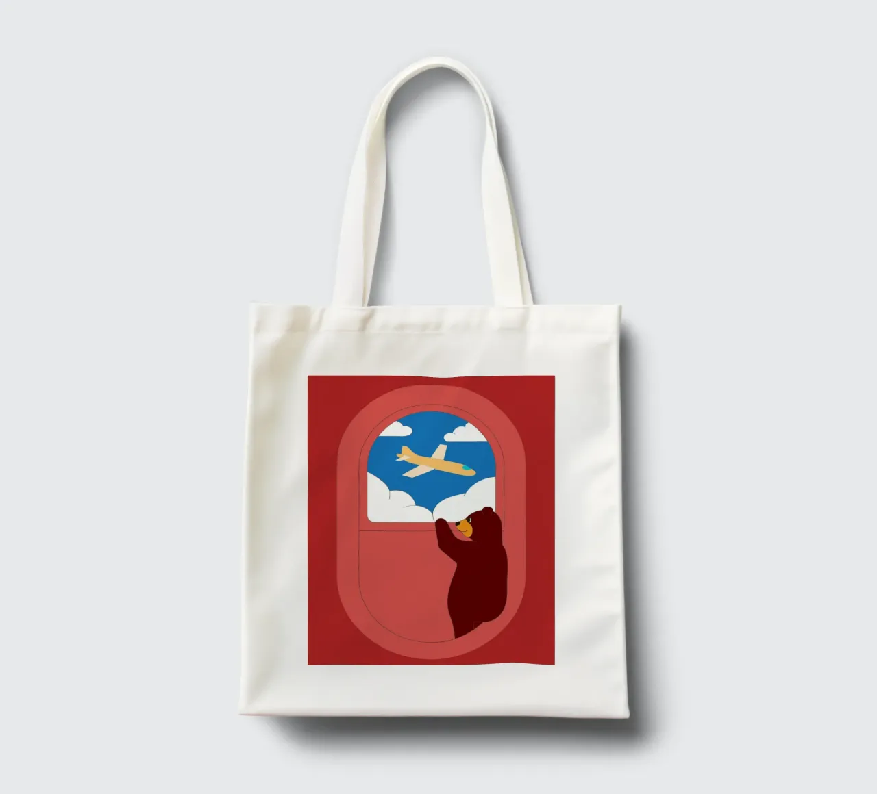 Orso su un aereo borsa in juta da OUR SHOP