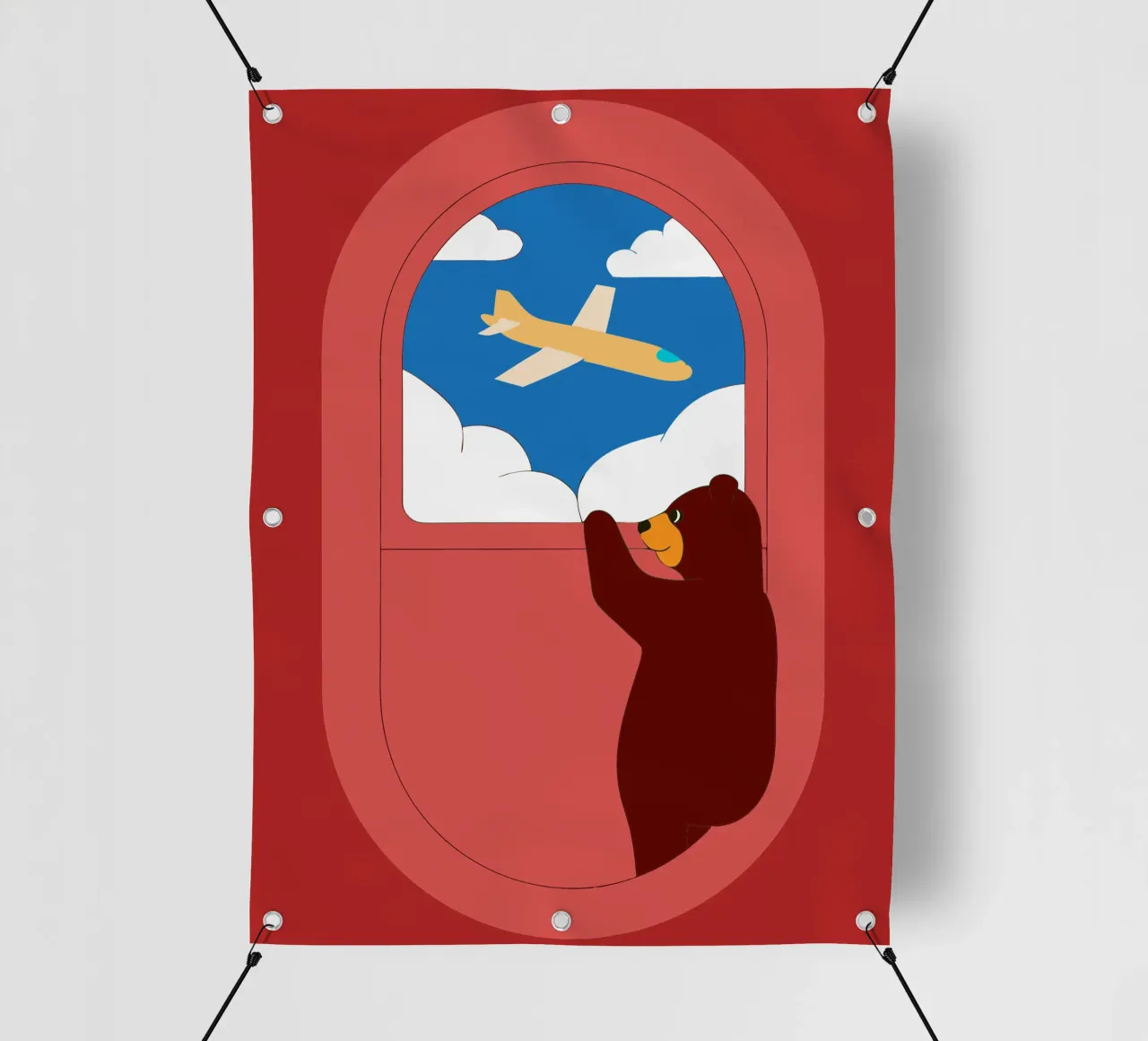 Orso su un aereo telo in pvc da OUR SHOP