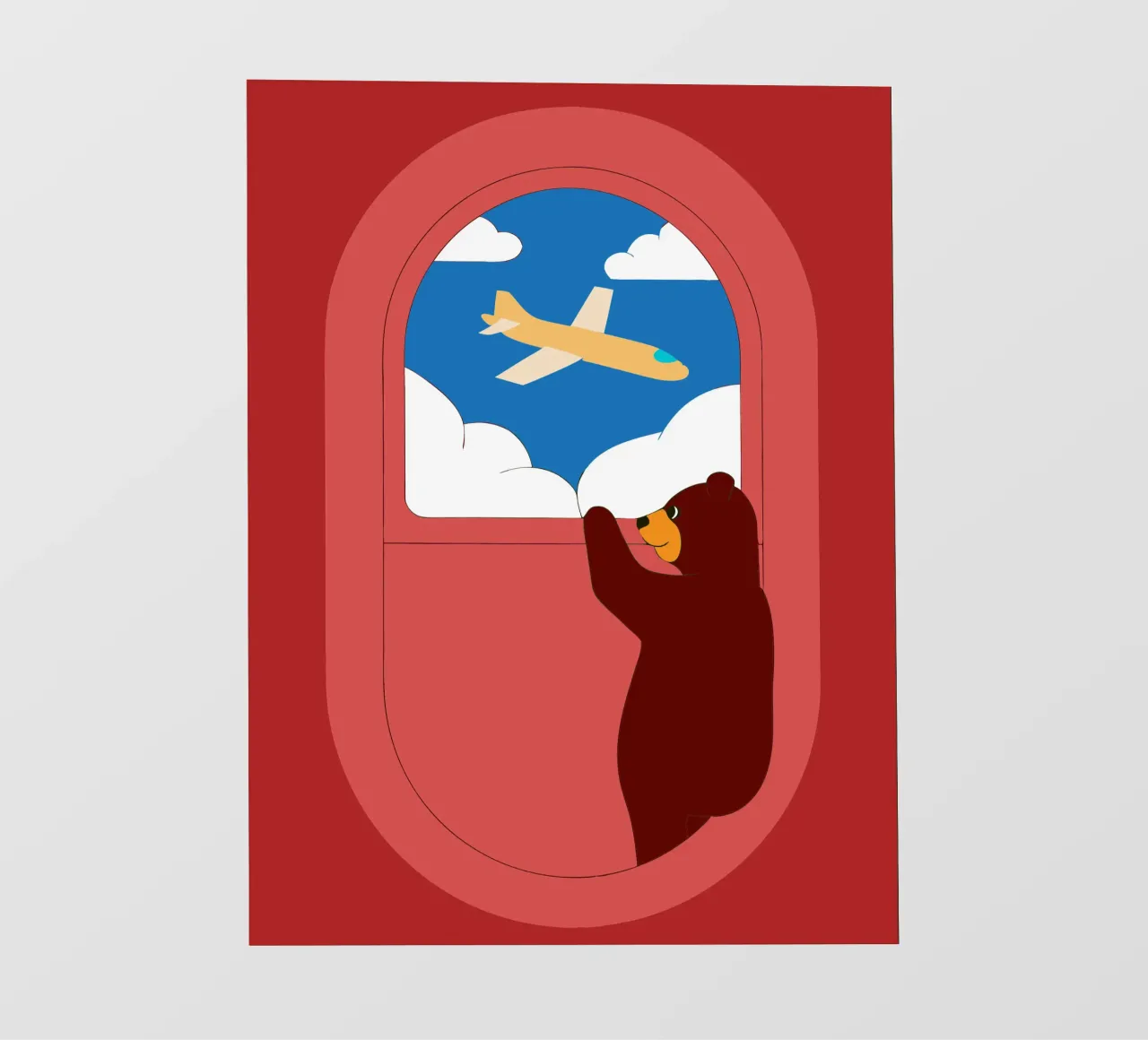 Orso su un aereo telo in pvc da OUR SHOP