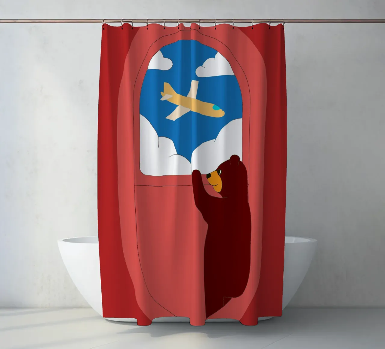 Orso su un aereo tenda da doccia da OUR SHOP