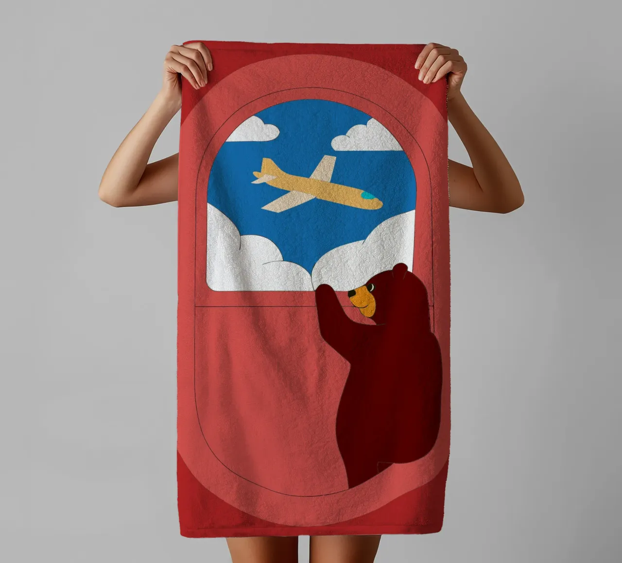 Orso su un aereo asciugamano da bagno da OUR SHOP