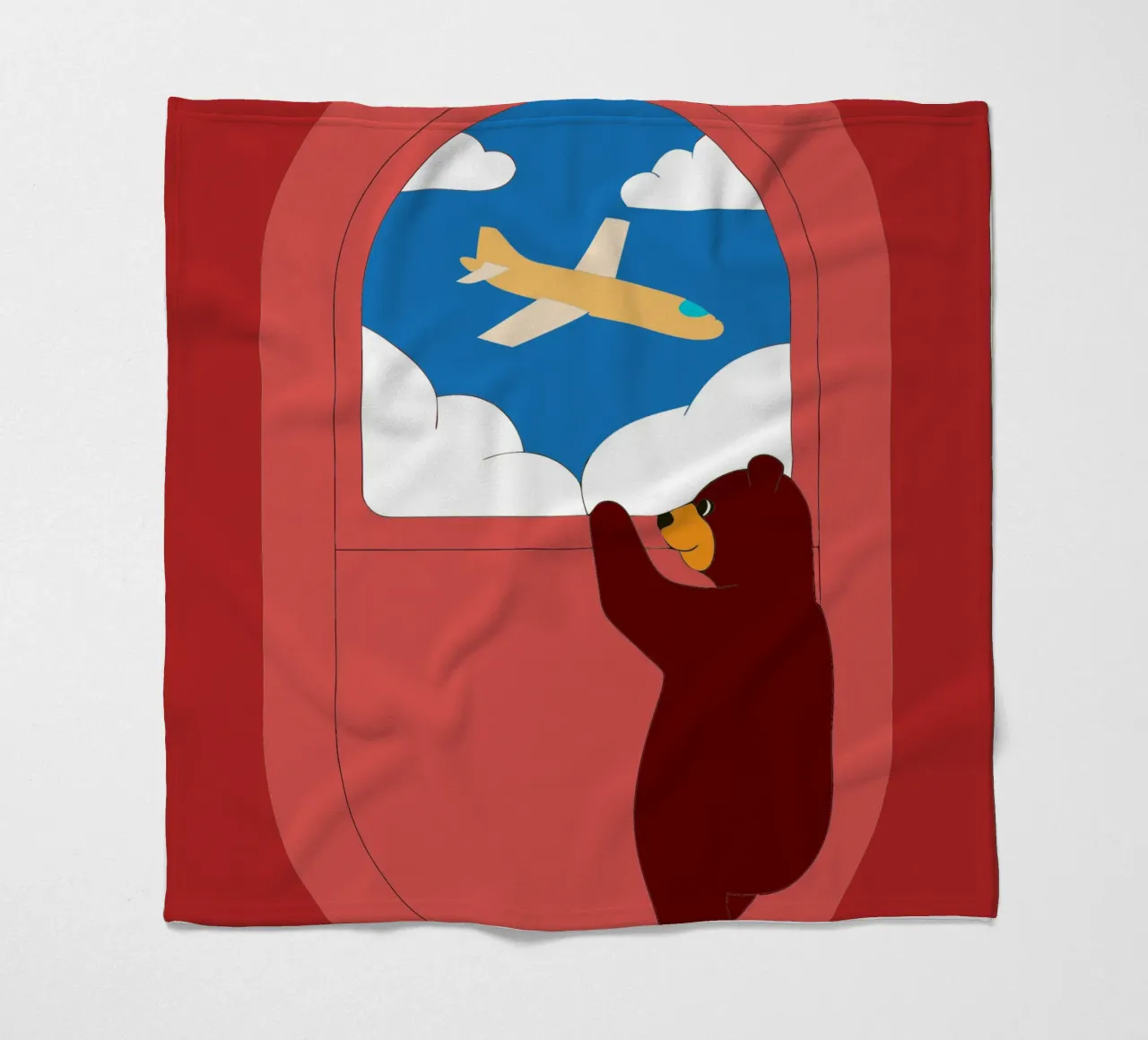 Orso su un aereo coperta in pile da OUR SHOP