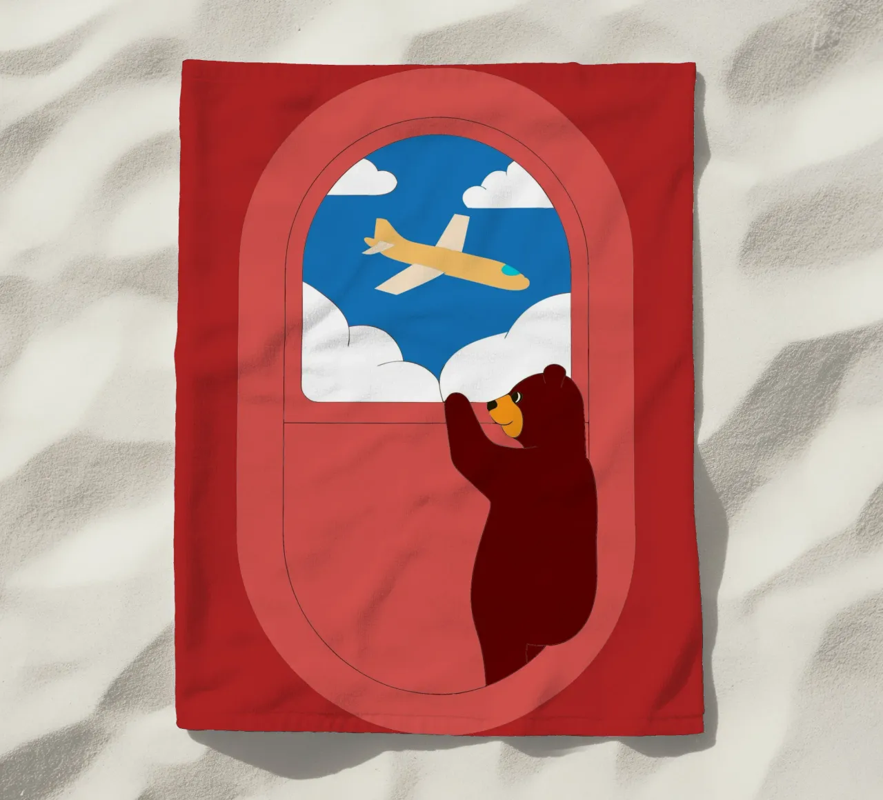 Orso su un aereo telo mare da OUR SHOP