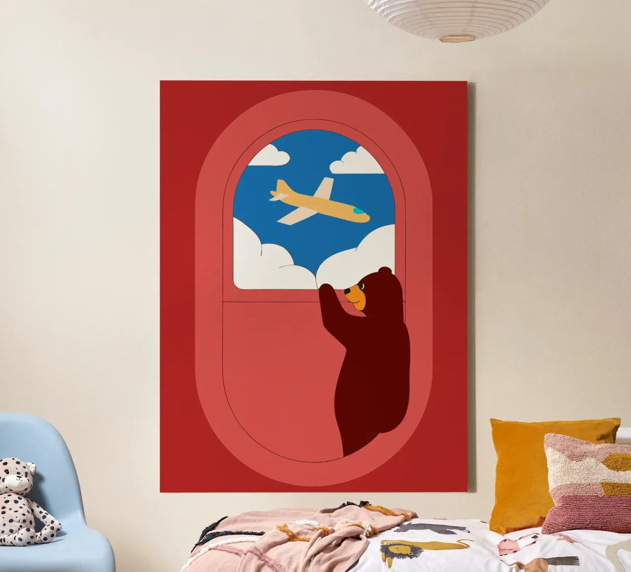 Orso su un aereo tela da OUR SHOP