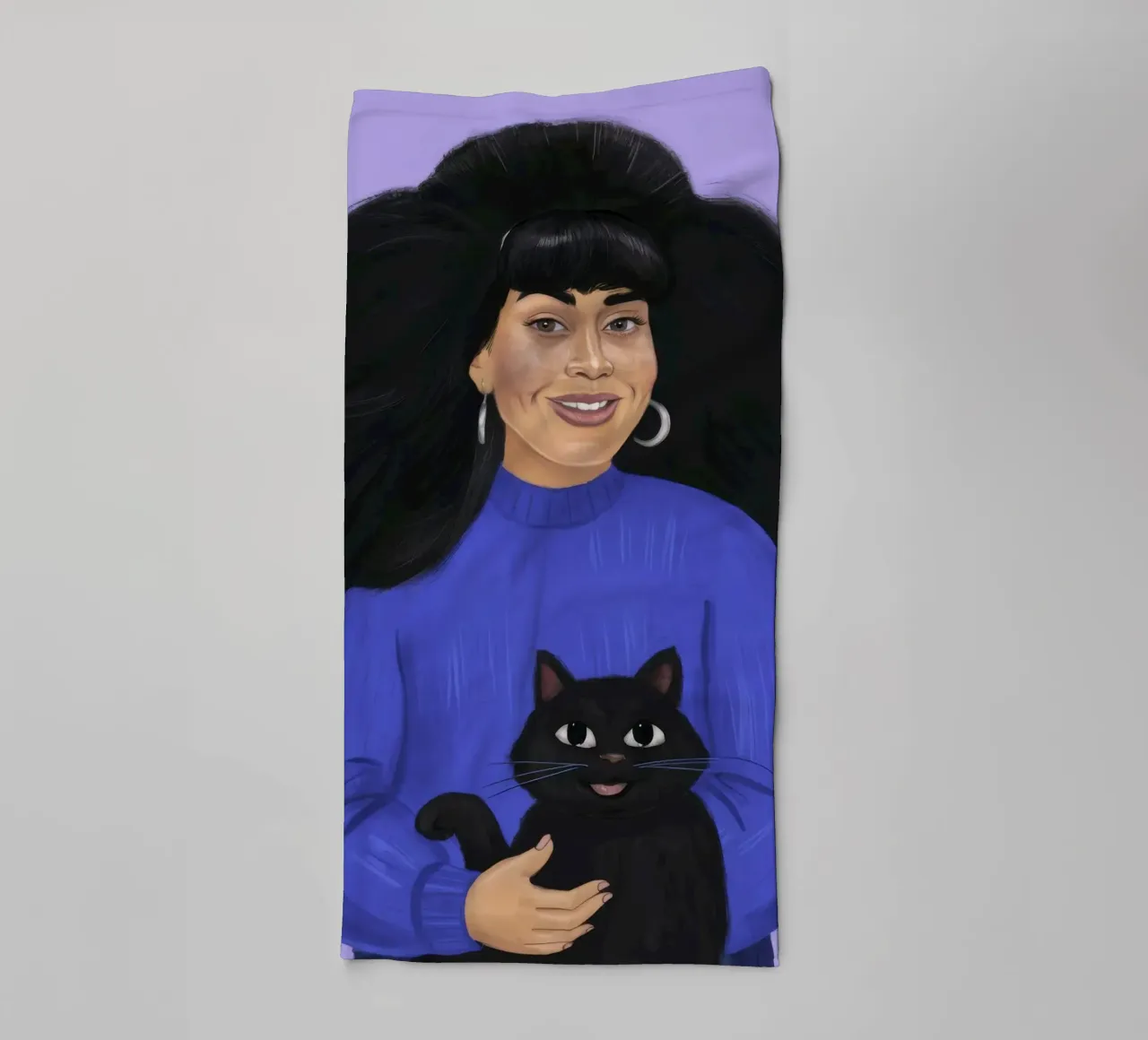 Midnight Curl Metgezel badhanddoek van Lumi Eyes