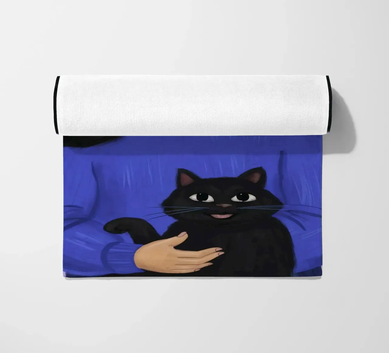 Midnight Curl Companion beach towel by Lumi Eyes