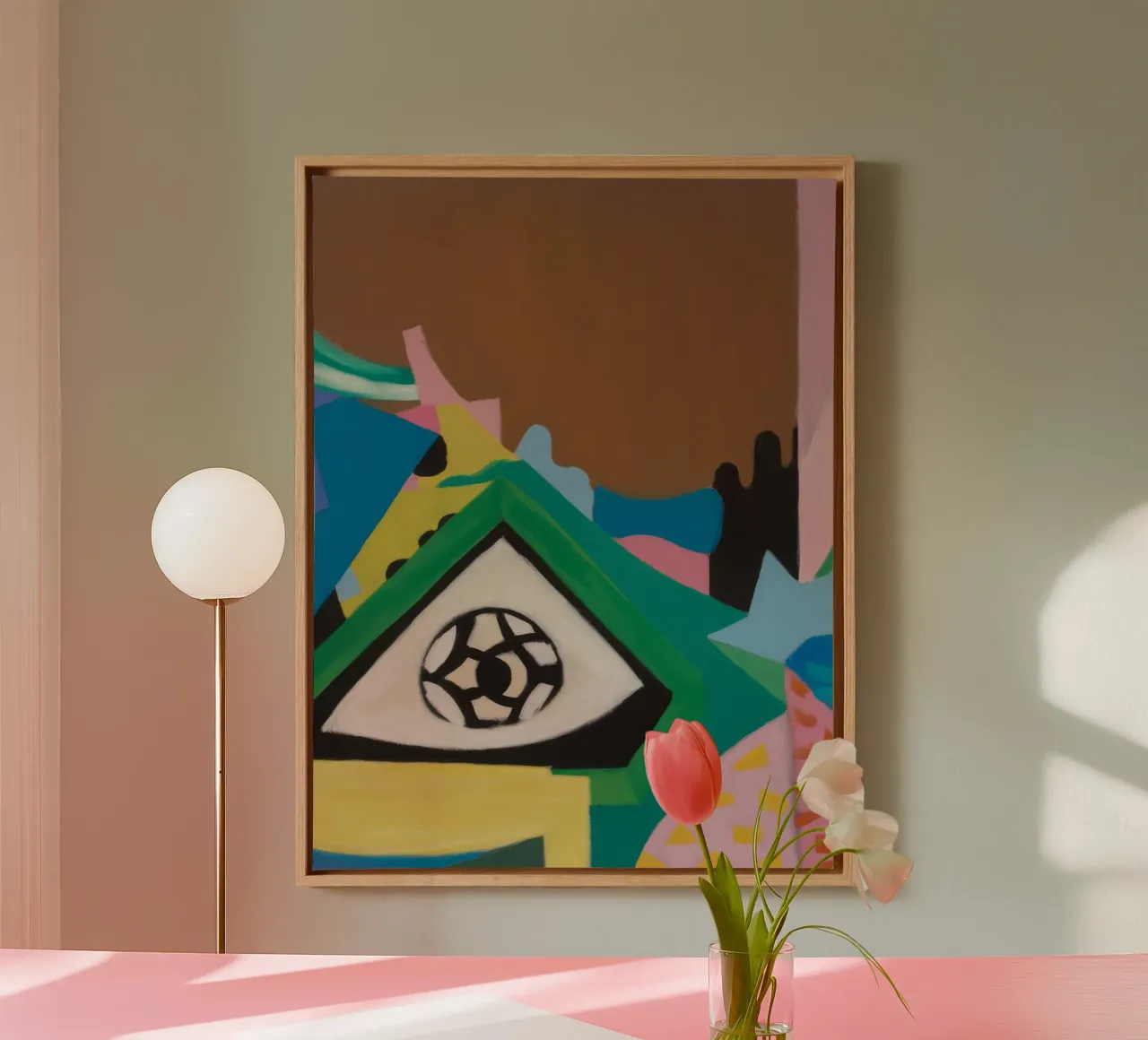 Geo Scherf Bloei canvas met Baklijst van Lumi Eyes