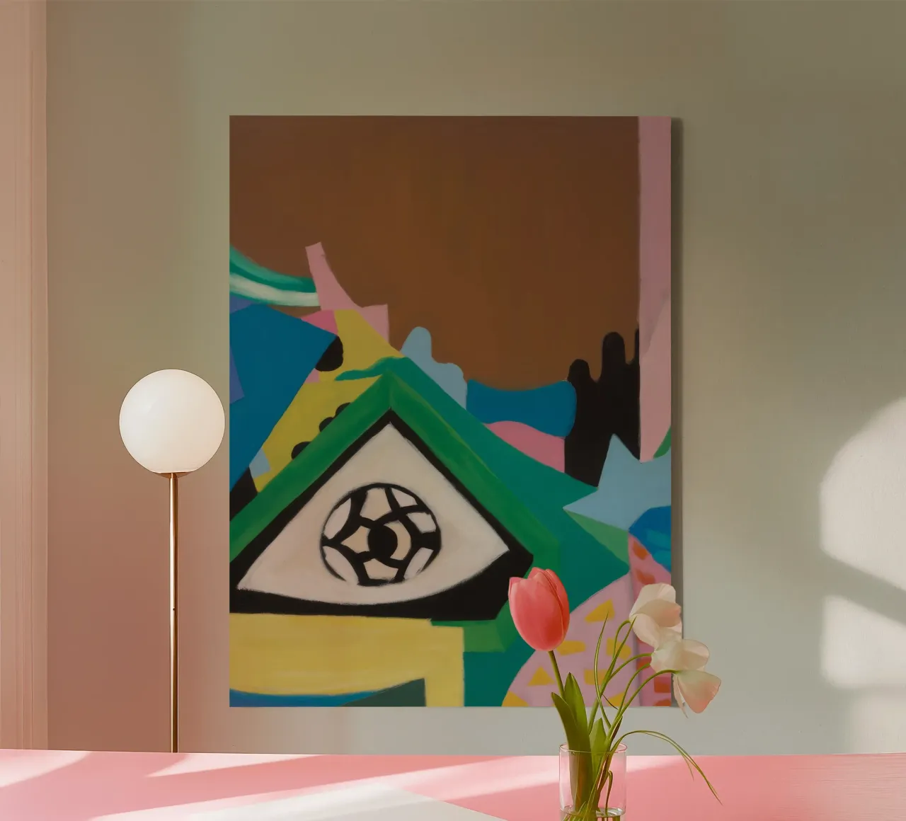 Geo Scherf Bloei canvas met Baklijst van Lumi Eyes