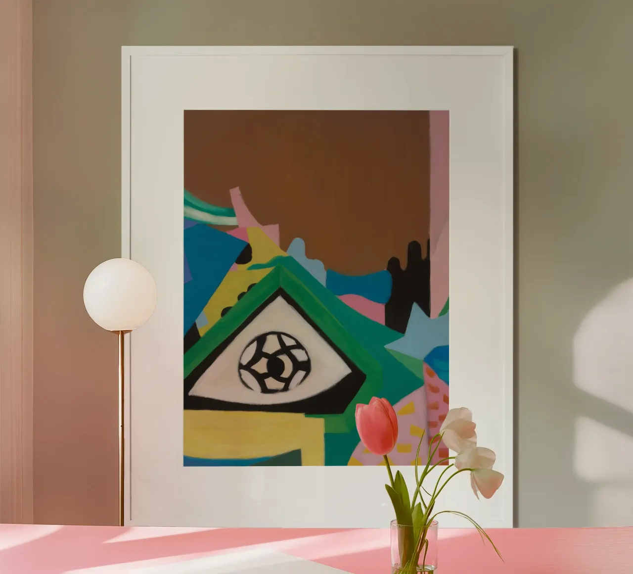 Fioritura del frammento di Geo poster con telaio in legno da Lumi Eyes