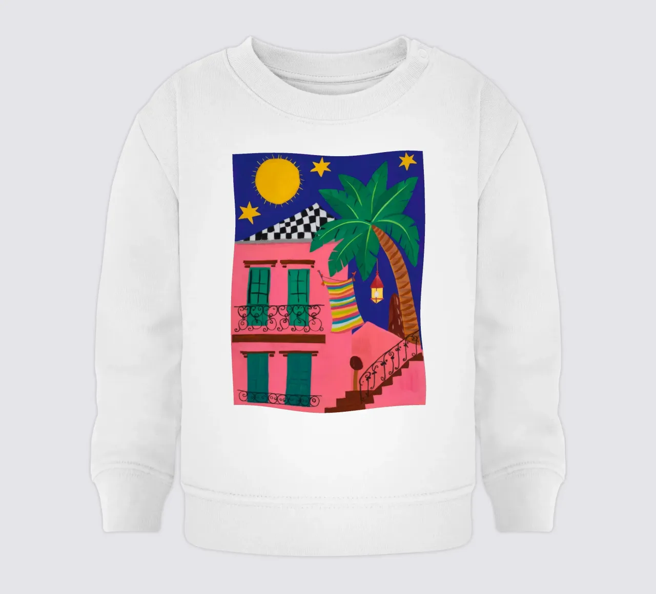 Starry Pink Stairway baby sweatshirt by Lumi Eyes