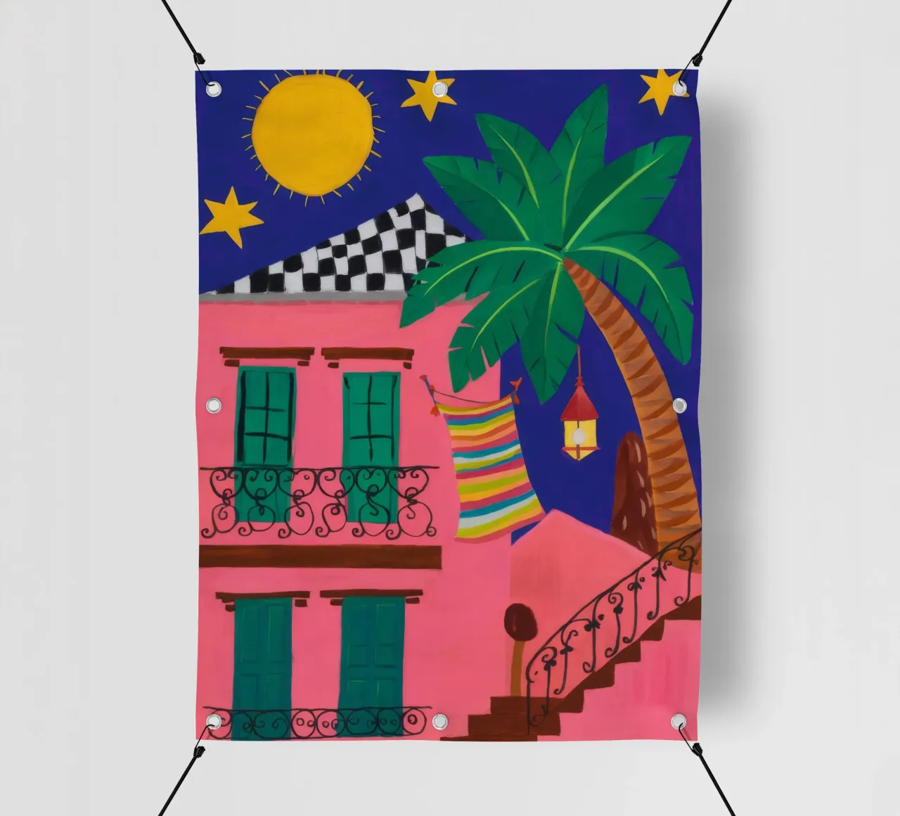 Scala rosa stellata telo in pvc da Lumi Eyes