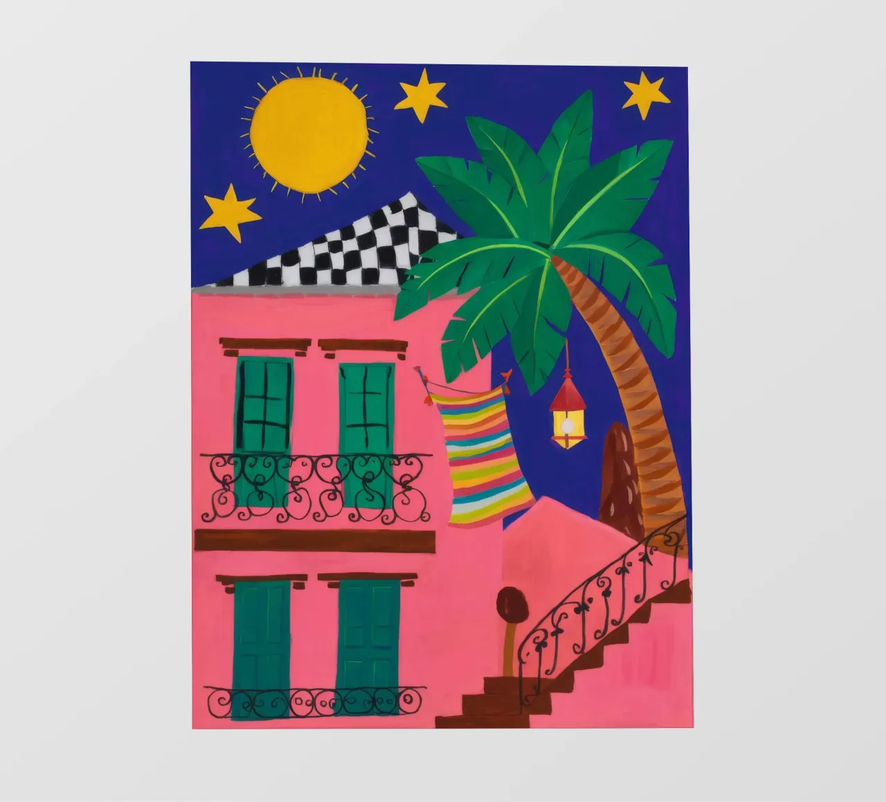 Scala rosa stellata telo in pvc da Lumi Eyes