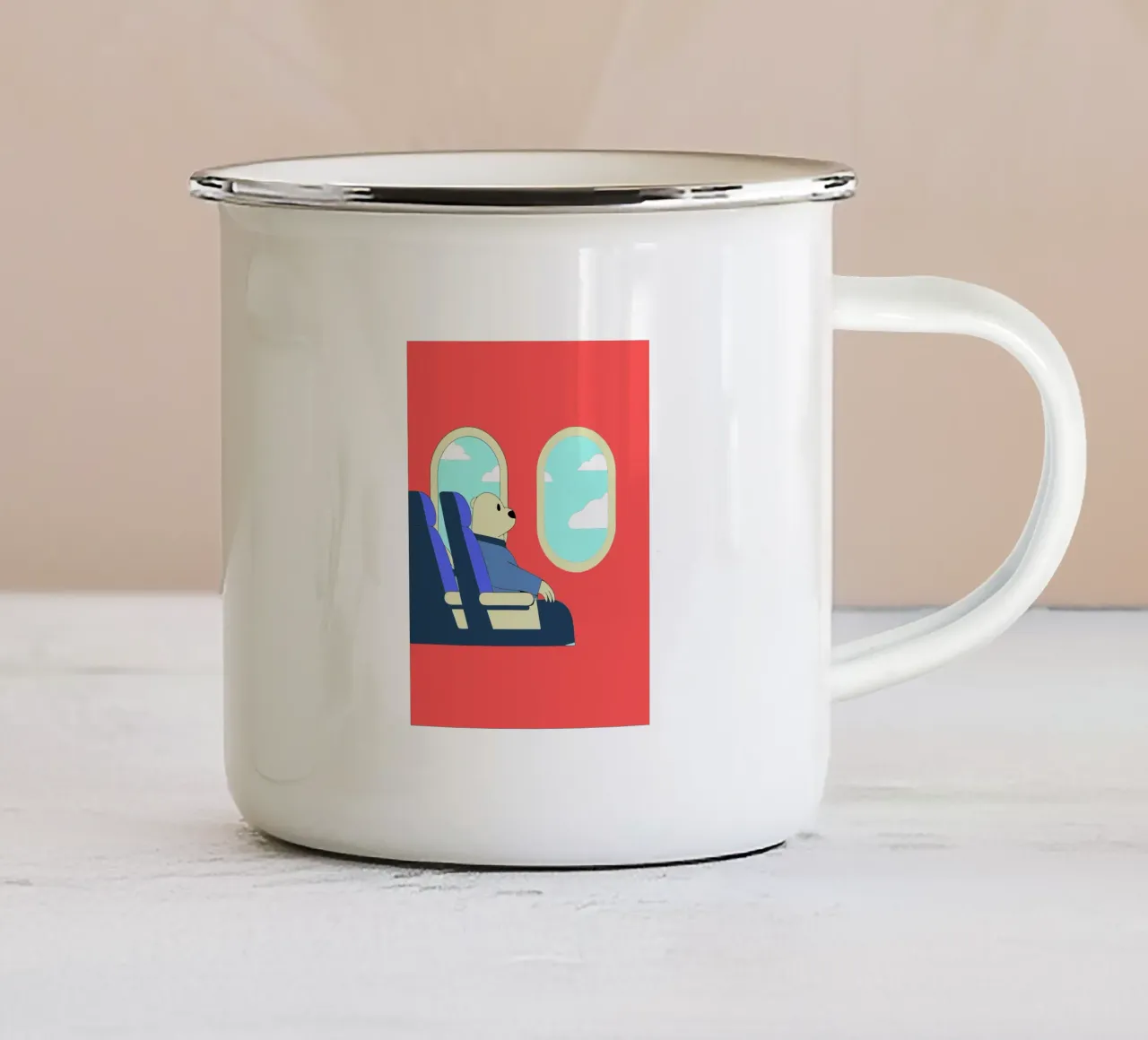 L'orso getta la spazzatura tazza in smalto da OUR SHOP