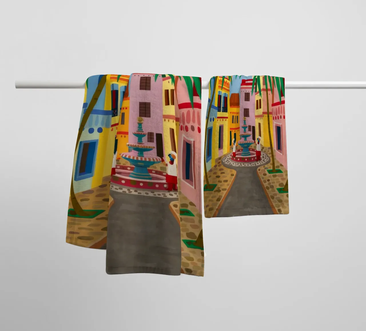 Cobbled Path Bloom towel by Lumi Eyes