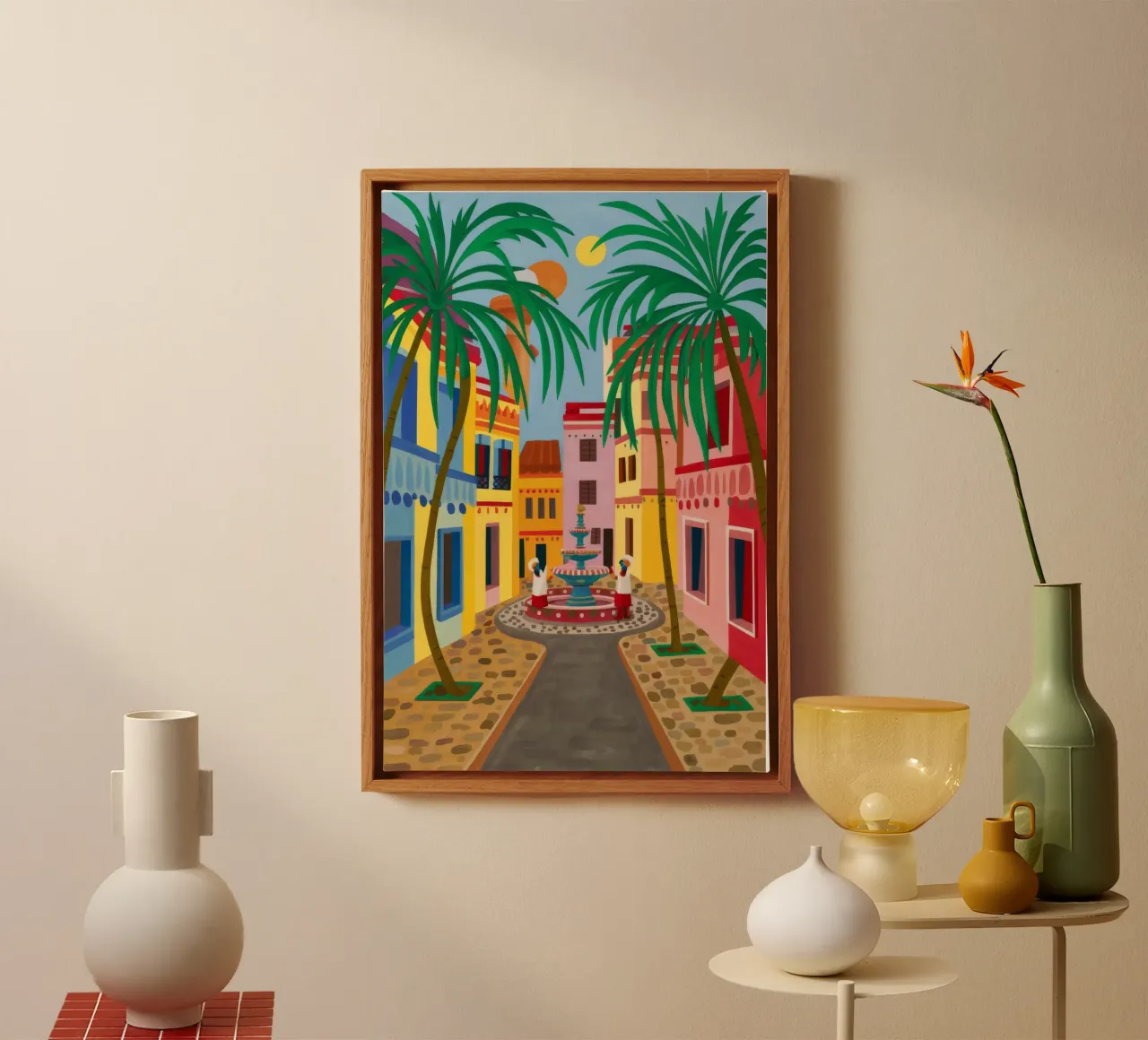 Cobbled Path Bloom canvas with Floater frame by Lumi Eyes