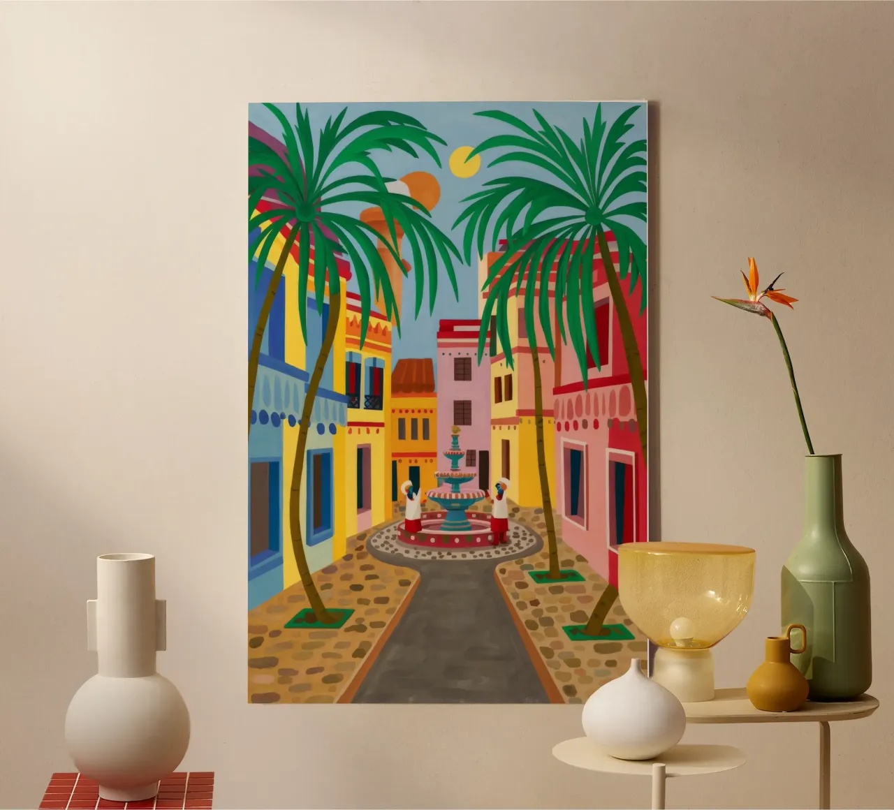 Cobbled Path Bloom canvas with Floater frame by Lumi Eyes