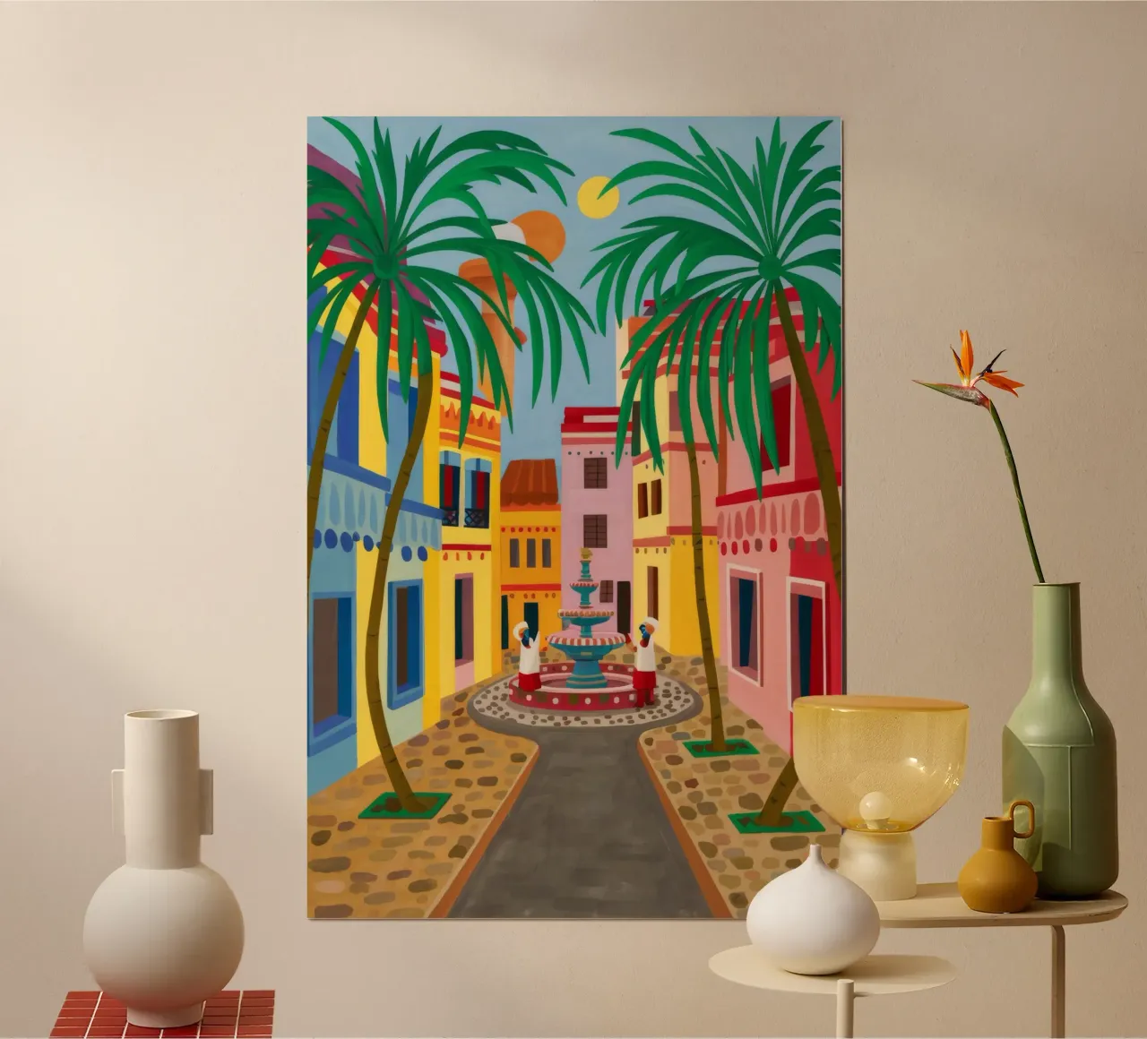 Fioritura del sentiero acciottolato poster con telaio in alluminio da Lumi Eyes