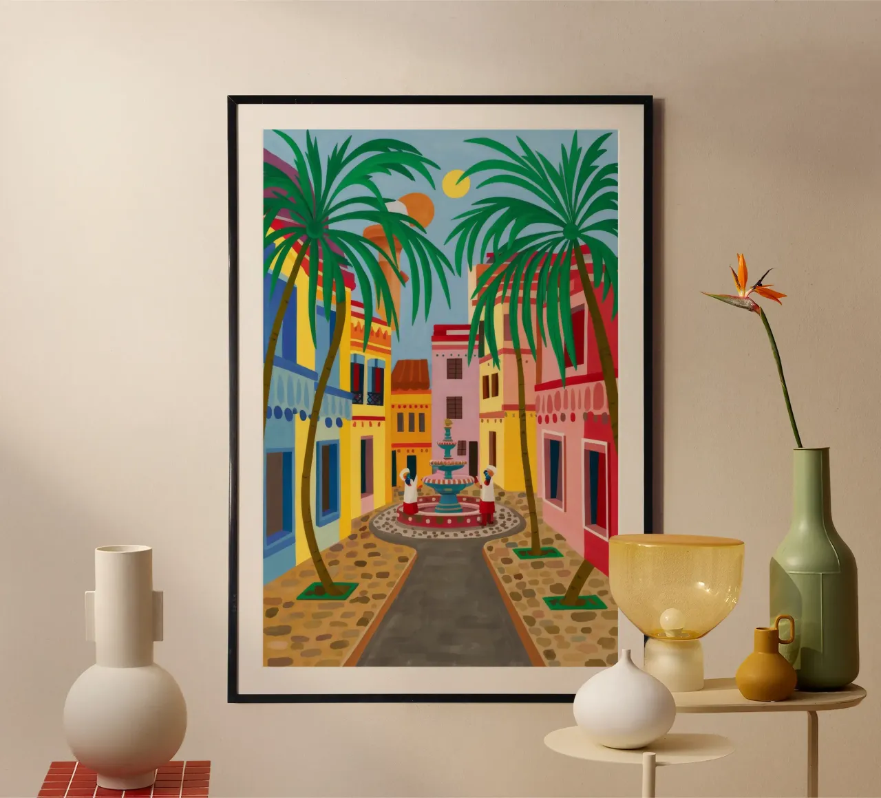 Fioritura del sentiero acciottolato poster con telaio in alluminio da Lumi Eyes