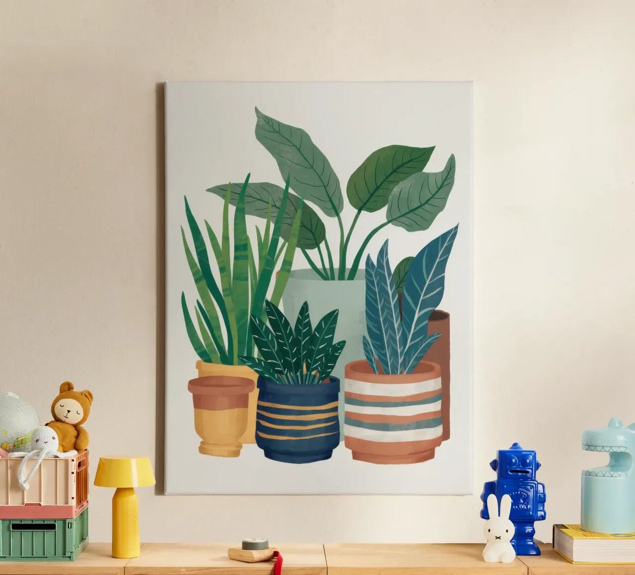 Potted Green Harmony canvas by Lumi Eyes