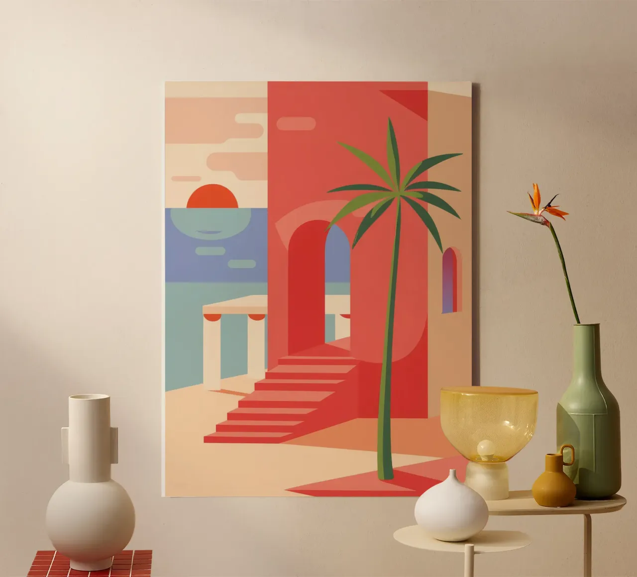 Sunset Stairway Vista canvas by Stone Patina