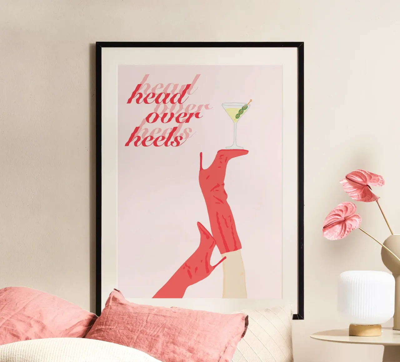 Head over heels poster con telaio in legno da Happy Star Club