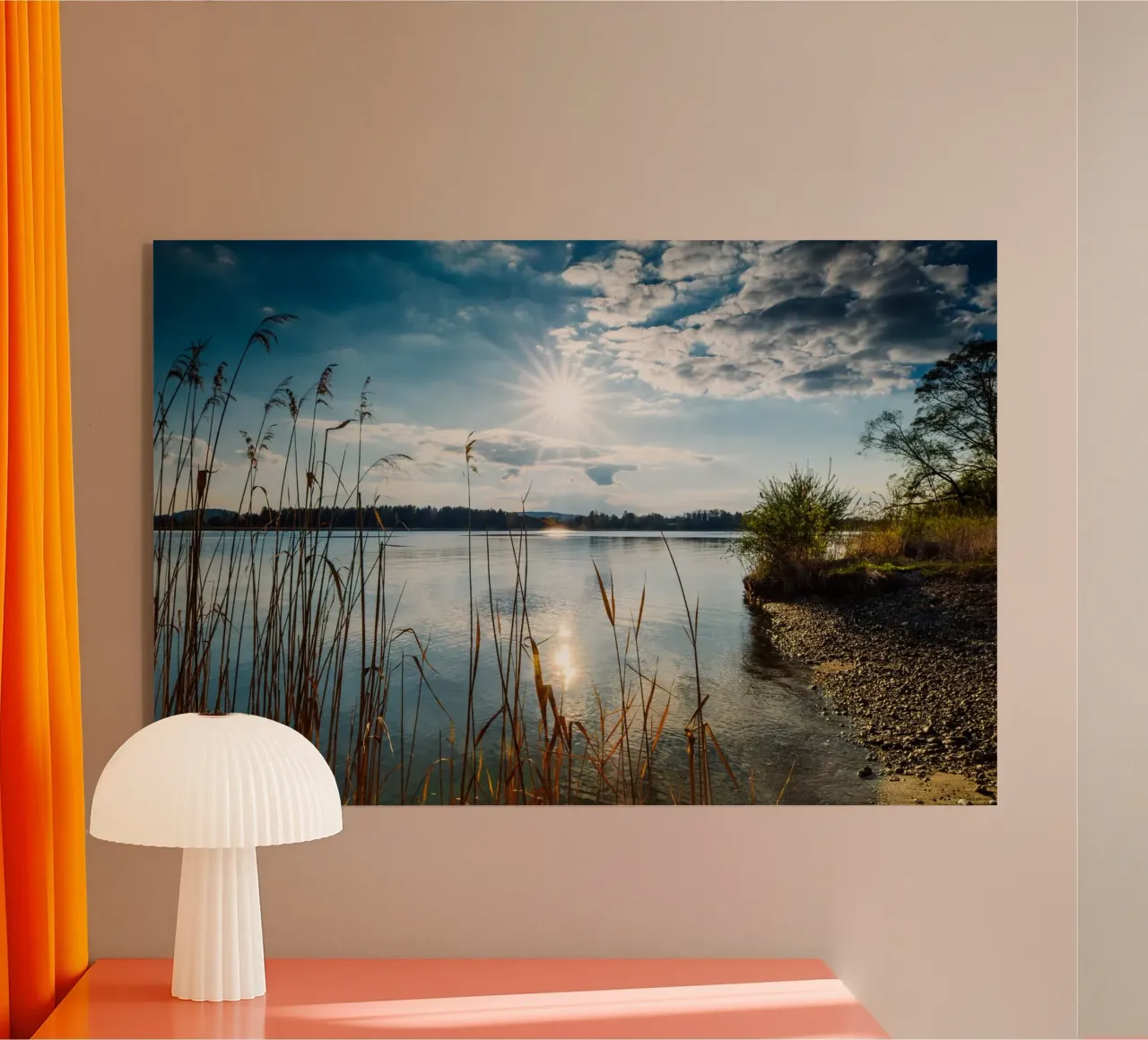 Rive du lac Chiemsee Ciel du soir en été plexiglas de 5ecken