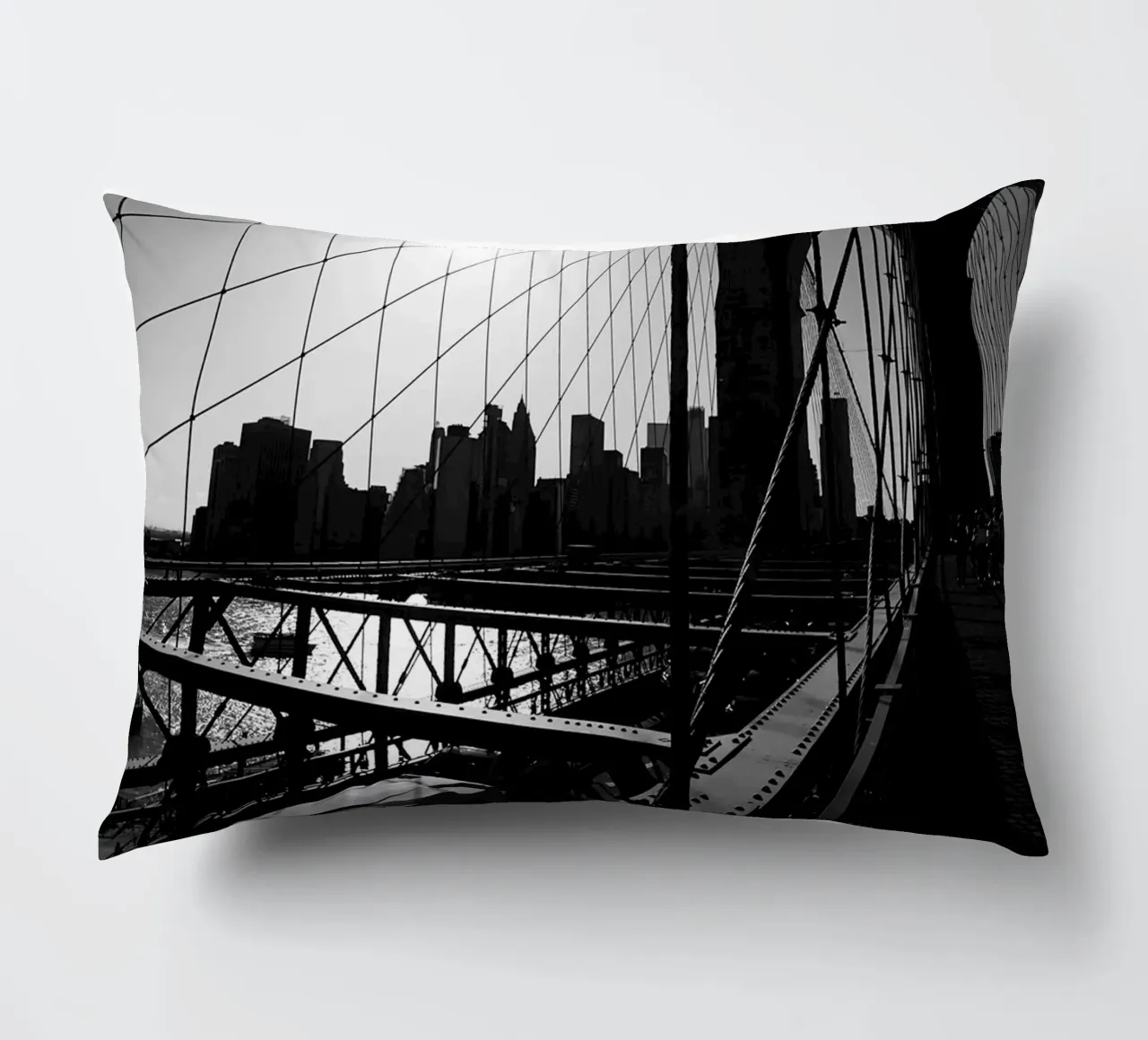 Brooklyn Bridge decorative cushion by Flo Klein