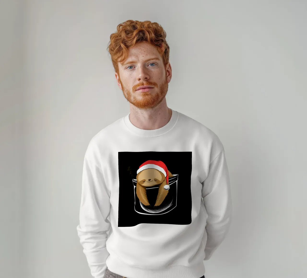 Sloth In A Pocket Xmas Black felpa da Tobe Fonseca